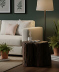 Home Deco and More Tefon Acacia Wood Trunk Side Table, Packshot View