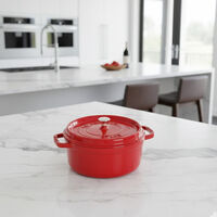 Staub Cast Iron Round Roaster, Red, 26-cm, Packshot View