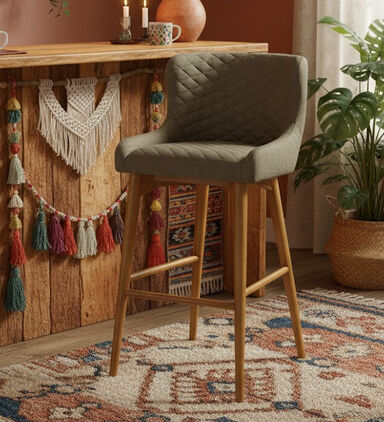 Home Deco and More Coco Quilt Bar Chair, Taupe, 53x46x103-cm, Packshot View