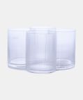 Double Wall Stripe Drinking Glass 4-piece Set - 7.8xh10cm