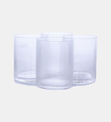Double Wall Stripe Drinking Glass 4-piece Set - 7.8xh10cm