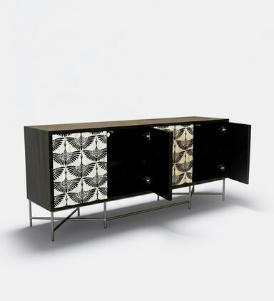 Home Deco and More Swan Iron Buffet Table 203 X 45.5 X 81 Cm, Packshot View