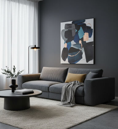 Home Deco and More Shana 4-seater Sofa, Dark-grey, 280x113x90-cm, Packshot View