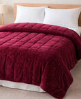 Home Deco and More Velvet Embroidered Bed Cover, Burgundy, 180x240-cm, Packshot View