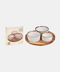 Acacia Wood Round Tray 3-piece Bowls Set
