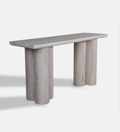 Home Deco and More Acacia Wood Spherical Legs Console, Packshot View