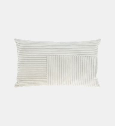 Home and Styling Ribbed Knitted Cushion, Off-white, Packshot View
