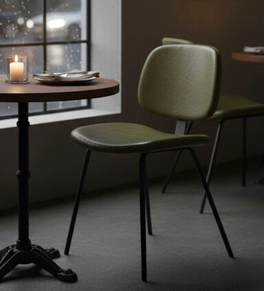 Home Deco and More Wide Back Mappo Chair, Olive, 46x52x80-cm, Packshot View