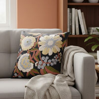 Home Deco and More Dahlia Floral Cotton Cushion 50x50 Cm, Packshot View