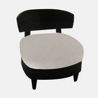 Home Deco and More Ava Acacia Arm Chair Round Back, Black, 75x75x84-cm, Packshot View