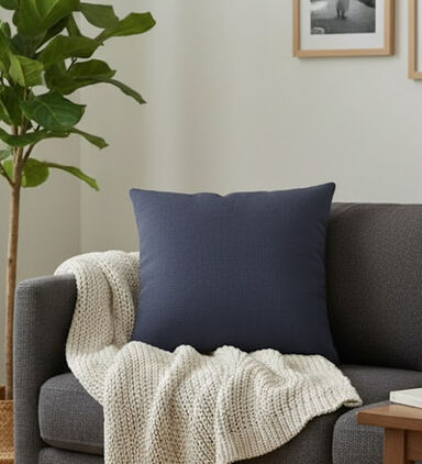 Linder Square-shaped Plain Throw Cushion Case, Packshot View