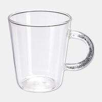 Home Deco and More Red Handle Double-walled Mug, White, Packshot View