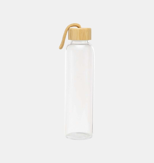 Glass Bamboo Lid Bottle