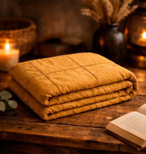 Naomi Quilt Cotton Linen Blanket
