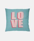 H and S Collection Love Design Square Cushion, Packshot View