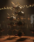Home Deco and More Metal 8-bottles Wine Rack, Packshot View