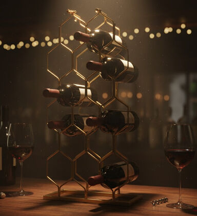 Home Deco and More Metal 8-bottles Wine Rack, Packshot View