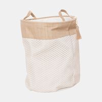 Home Deco and More Canvas Jute Round Storage Basket, Packshot View