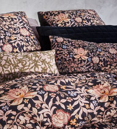 Essenza Ophelia Cotton Satin Duvet Cover, Blue, 200x220-cm, Packshot View