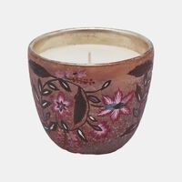 Vetro Floral Printed Potted Candle