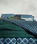Essenza Teades Cotton Satin Duvet Cover, Blue, 200x220-cm, Packshot View