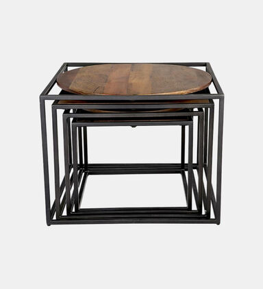 Home Deco and More Quadro Round Top Wooden Coffee Table, Packshot View