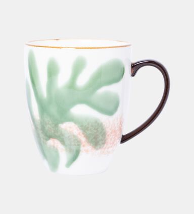 Home Deco and More Leaf Print 2-piece Porcelain Mug Set - 9 X 10.5 Cm, Packshot View