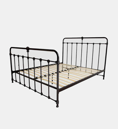 Home Deco and More Stella Iron Frame Bed, Black, 180x200-cm, Packshot View