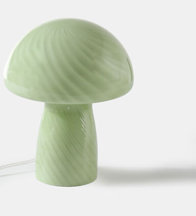 Cozy Glass Mushroom-shaped Table Lamp, Green, 18.5-cm, Packshot View
