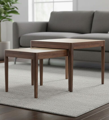 Light and Living Stijn Wood Side Tables 2-piece Set, Packshot View