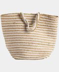 Stripped Jute Basket Bag