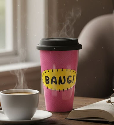 Rosanna Pellegrini Bang Porcelain Travel Mug, Packshot View