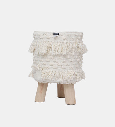 Home Deco and More Shirly Cotton Round Stool, Packshot View