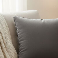 Deko and Co Vince Velvet Square Cushion, Anthracite, 40x40-cm, Packshot View