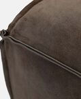 Home Deco and More Elmer Suede Leather Square Pouf, Olive, Packshot View
