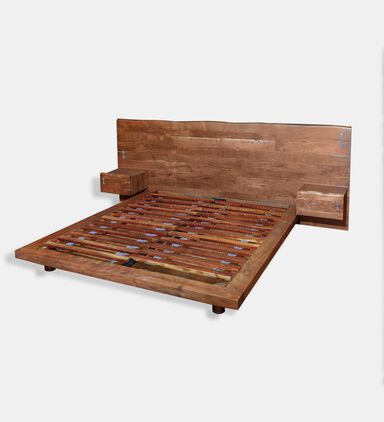 Home Deco and More Ethnic Acacia Wood King Bed, Packshot View