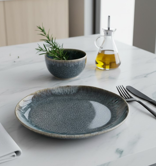 Ceramic Trimmed Dessert Plate