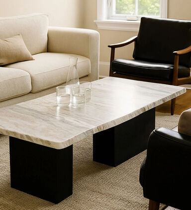 Home Deco and More Fantasy Marble Top Coffee Table, Packshot View