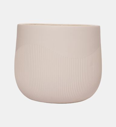 Fiber Clay Half Ribbed Planter