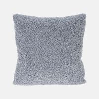 Home and Styling Teddy Fleece Front Cushion, Blue, Packshot View