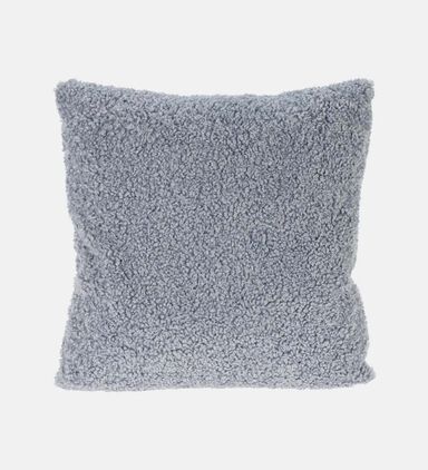 Home and Styling Teddy Fleece Front Cushion, Blue, Packshot View
