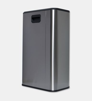 Home Deco and More Soft Close Fingerprint Proof Pedal Bin, Silver, 30-l, Packshot View