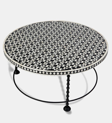 Home Deco and More Chess Round Iron Coffee Table, Packshot View