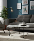 Home Deco and More Chess Round Iron Coffee Table, Packshot View