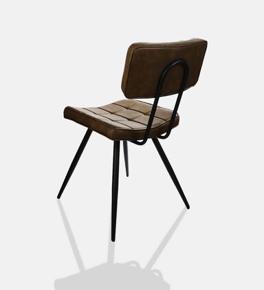 Home Deco and More Leather Square-shaped Mappy Chair, Dark-brown, 59x48x83-cm, Packshot View