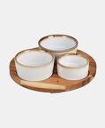 Acacia Wood Round Tray 3-piece Bowls Set