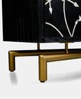 Home Deco and More Flora Mango Wood Iron Buffet Brass Stand, Packshot View