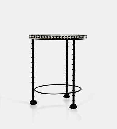 Home Deco and More Chess Iron Side Table, Packshot View