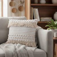 Home and Styling Cotton Tassels Filled And Vaccumed Cushion 2, Packshot View