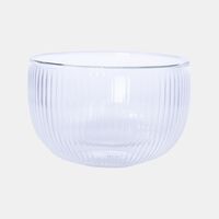 Double Wall Stripe Clear Glass Mug 2-piece Set - 500ml